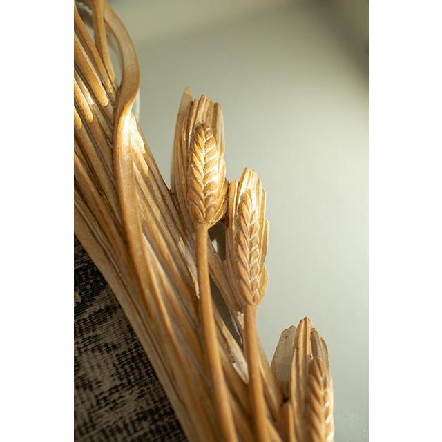 Wood 20th Century Carved Wheat Stalk Mirror by Chelini Giovannini, Made in Italy For Sale - Image 7 of 9