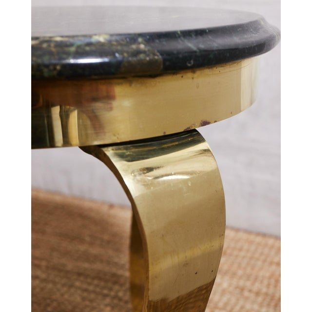 Metal 1960s Green and Brass Side Table Attributed to Arturo Pani For Sale - Image 7 of 14