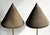 Metal Flute of Chicago Brass Table Lamps With Conical Corrugated Cardboard Shades - a Pair For Sale - Image 7 of 12