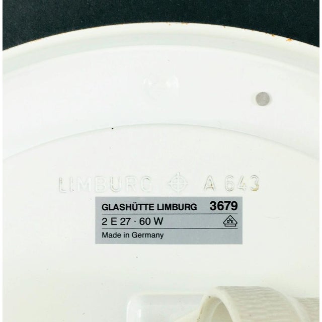 Mid-Century Modern Glass Flush Mounts from Limburg, Germany, 1970s, Set of 2 For Sale - Image 10 of 11