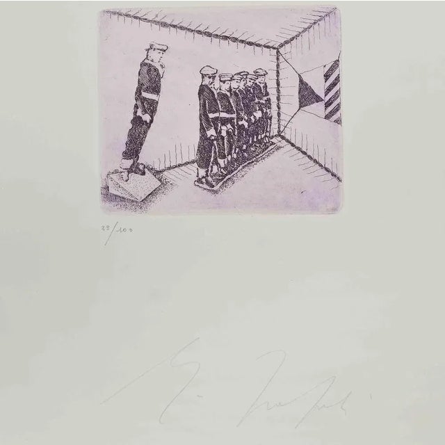 Etching, numbered and signed, by the Italian artist Mino Trafeli (Volterra, Italy 1922-2018). from the album La...