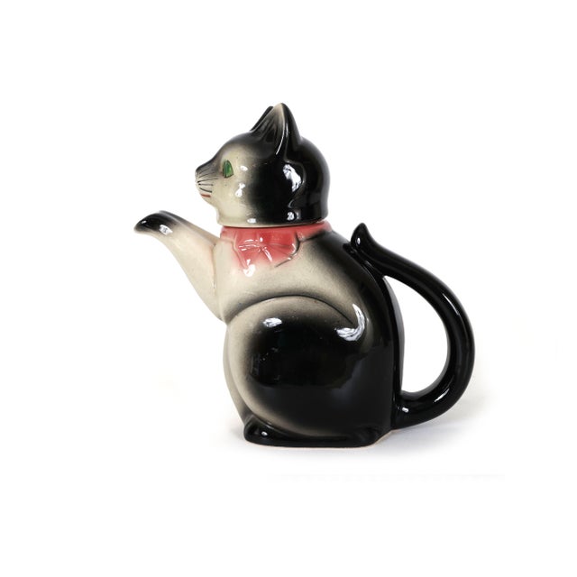Vintage 1940's - 1950's Erphila German Ceramic Cat Teapot For Sale - Image 4 of 12