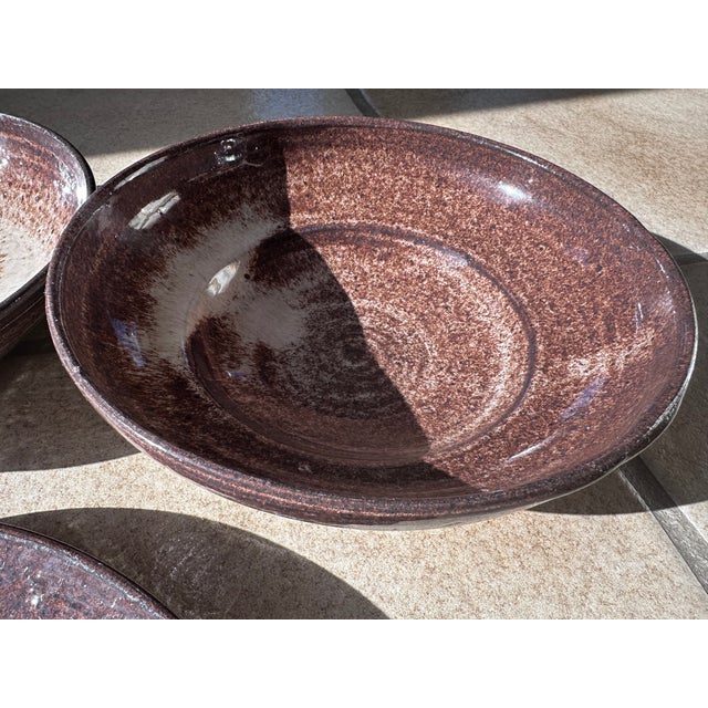 Beige Ceramic Set of Bowls and Large Plate by Serocka, Germany, 1970s, Set of 3 For Sale - Image 8 of 11