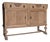 Antique English Oak Sideboard With Bun Feet and Carved Details For Sale