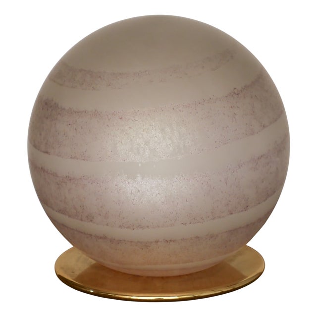 Large Violet Satin and Corroso Swirl Murano Glass Table Lamp from VeArt, 1980s For Sale