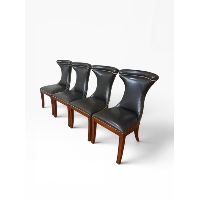 Traditional Polo Ralph Lauren for Henredon "Highgate" Leather Dining Chairs- Set of 4 For Sale - Image 3 of 14