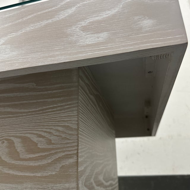 West Elm Volume Pedestal Coffee Table + Glass Top | Chairish