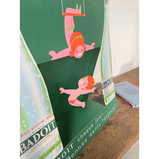 Badoit Advertisement on Cardboard, 1950s For Sale - Image 13 of 18