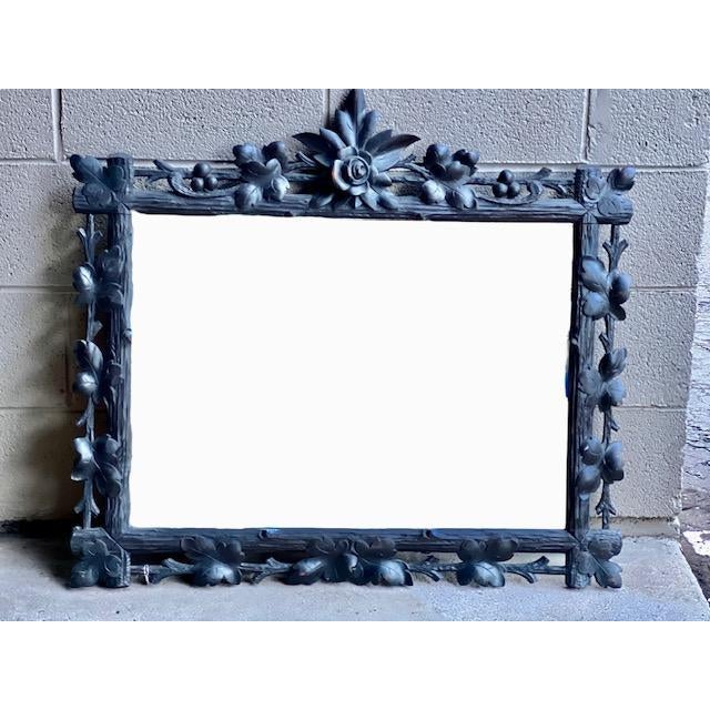 Cabin Large Early 1900s Black Forest Mirror For Sale - Image 3 of 5
