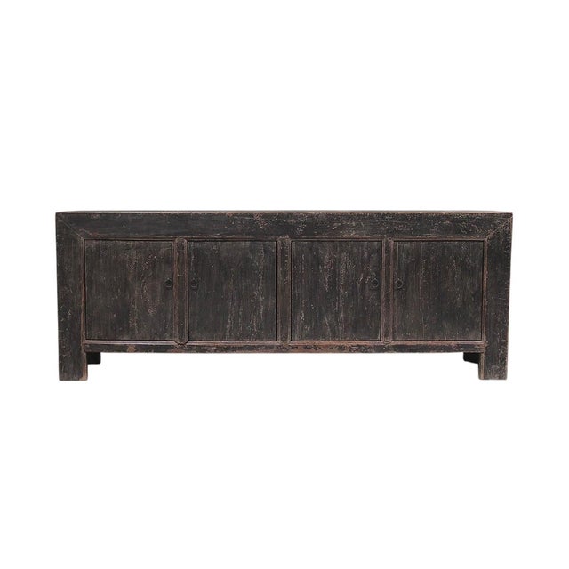 Vintage Distressed Reclaimed Wood Sideboard Cabinet 28 For Sale - Image 4 of 4