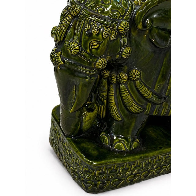 Ceramic Vintage Pair of Elephant Garden Stools For Sale - Image 7 of 7