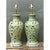 This pair of vintage porcelain table lamps showcases exceptional reticulated cutout work, with each baluster-form vase...