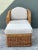 Mid-Century Modern Vintage Braided Rattan Lounge Chair and Ottoman For Sale - Image 3 of 12