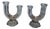 Art Deco Double Candlestick in Molded Pressed Glass, 1930, Set of 2 For Sale