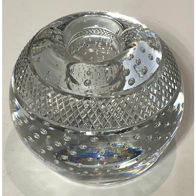 Thomas Webb England Very Fine Large Controlled Bubble Crystal Match Striker Holder 1960's For Sale - Image 13 of 13