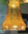 Victorian Mid 20th Century French Art Deco Amber Etched Glass Lamp Shade For Sale - Image 3 of 8
