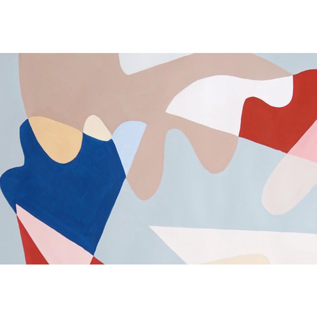 Paper 2025, Abstract Memphis Floating Shapes, Shattered Tiles, Large Diptych in Red and Blue, Acrylic Painting on Watercolor Paper by Ryan Rivadeneyra For Sale - Image 7 of 9