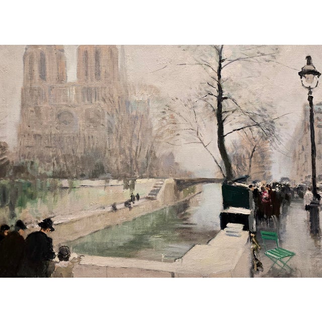 1930s Jules René Hervé - 1930s View of Notre Dame - Oil Painting For Sale - Image 5 of 11