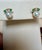 6 MM White Akoya Aaa Pearl Stud Earrings 14 K Yellow Gold + Diamond + Emerald For Sale In New York - Image 6 of 8