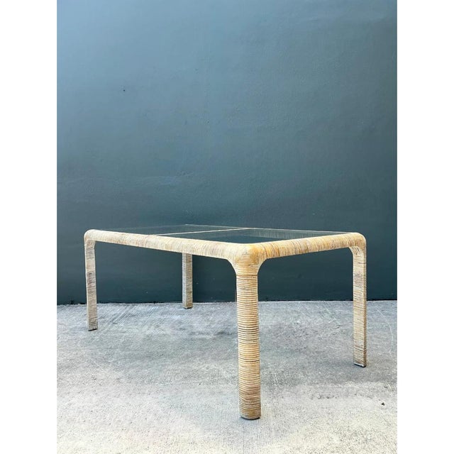 Crafted in the mid-20th century, this expansive dining table showcases an elegant synthesis of modernist silhouette and...