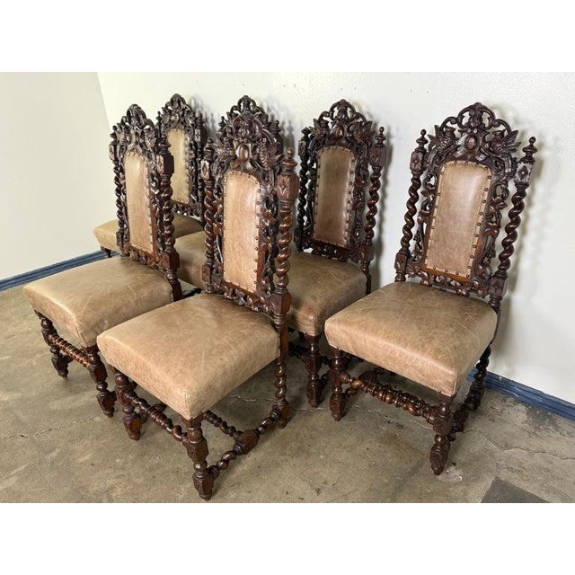 Set of Six 19th C. Renaissance Revival Dining Chairs For Sale - Image 12 of 18