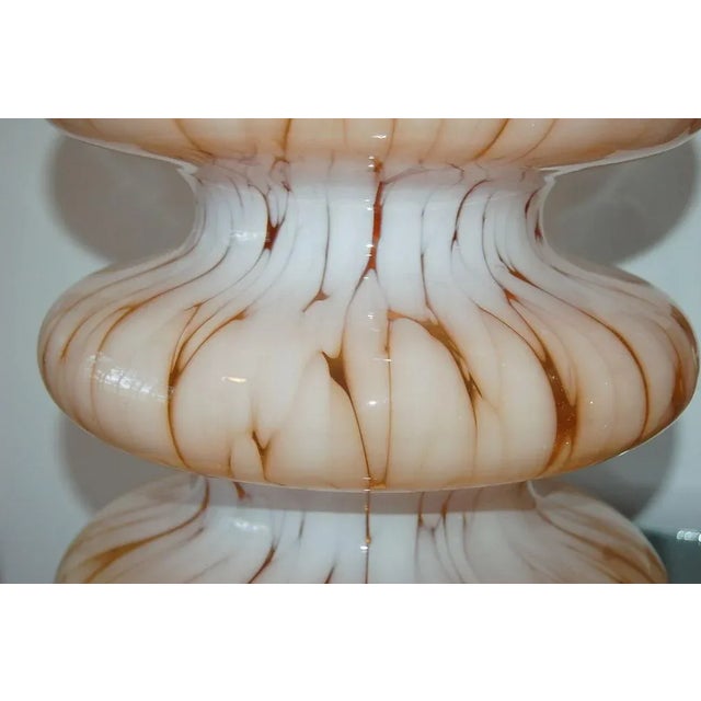 Metal Carlo Nason Vintage Murano Glass Table Lamps in Tangerine - a Pair For Sale - Image 7 of 10