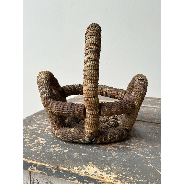 Vintage Folk Art Bottle Cap Sculptural Basket, Circa 1930s-40s For Sale - Image 10 of 15