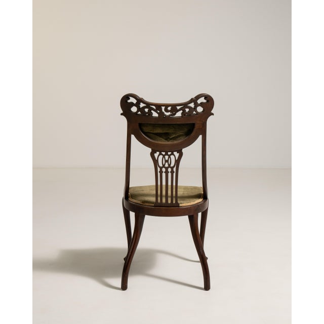 Green Mahogany Chair with Upholstered Seat, Antique, United Kingdom, 19th Century For Sale - Image 8 of 11