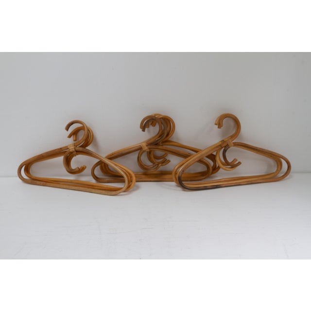 Mid-Century Modern Vintage Italian Bamboo and Rattan Coat Hangers, 1960s, Set of 11 For Sale - Image 3 of 13