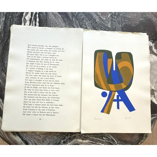 Textile Ronald King, Geofftey Chaucer / the Prologue to the Canterbury Tales Limited Ed For Sale - Image 7 of 18