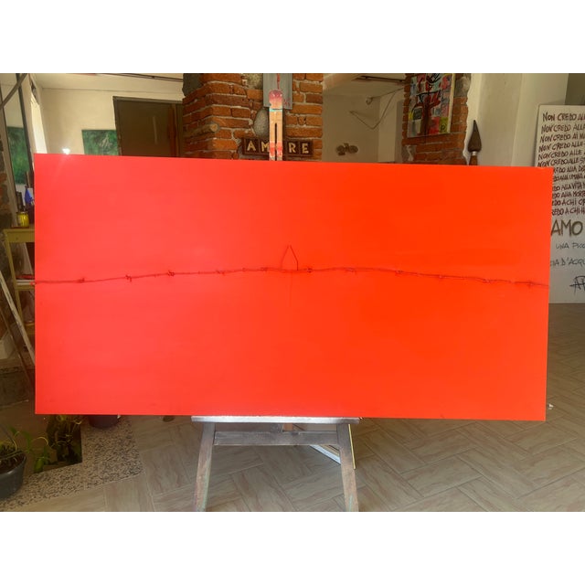 ArpVerdeacqua, RED, Acrylic on Canvas For Sale - Image 9 of 9