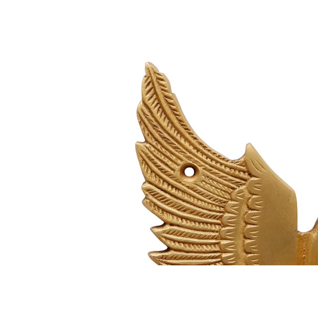 Gold Brass Dove Door Knocker For Sale - Image 4 of 5