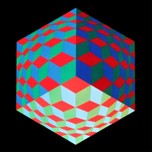 1970s Victor Vasarely Progression 2-6, Optic Art