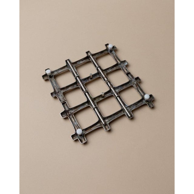 Vintage Silver-Plated Bamboo Trivet by F. B. Rogers, 1970s For Sale - Image 9 of 13