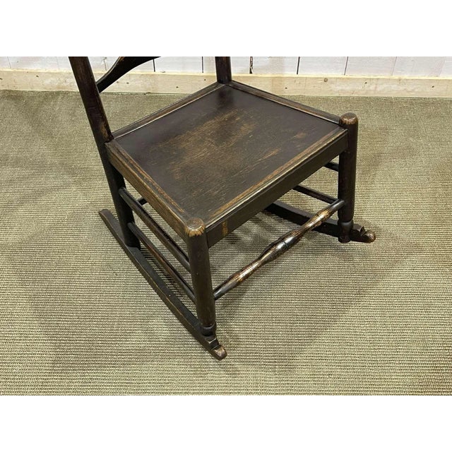 19th Century English Nurses Chair in Oak and Ash For Sale - Image 4 of 10