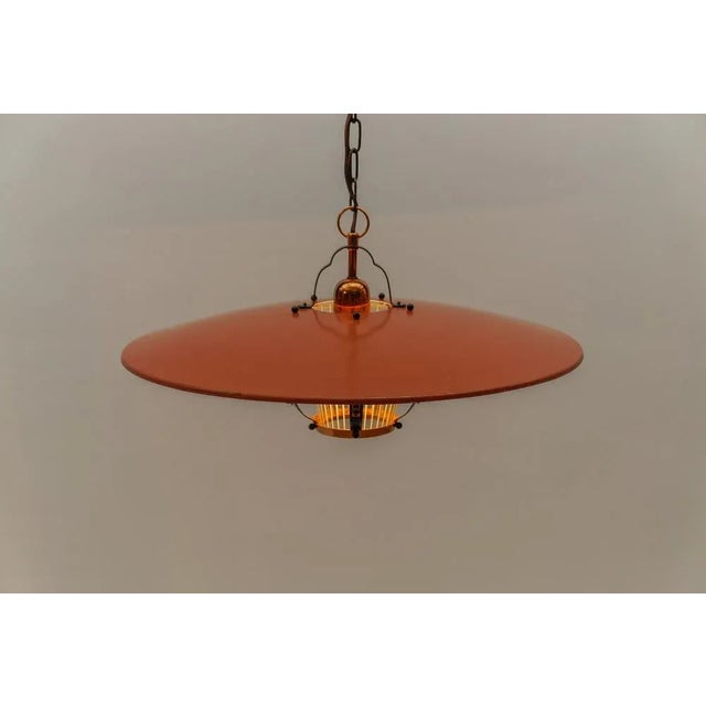Mid-Century Modern Pendant in Glass, Copper and Metal, 1950s For Sale - Image 12 of 17
