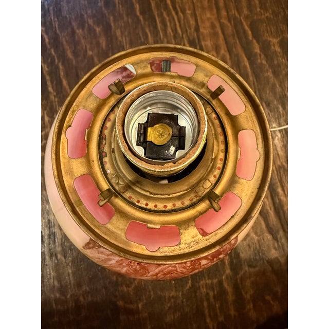 Rare Antique Victorian Gone With the Wind Lamp Matching Hand-Painted Companion Shades For Sale - Image 14 of 15