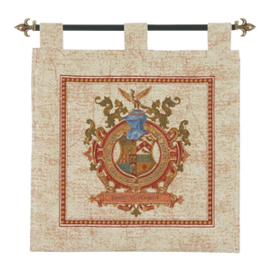 Armorial I Loom Woven Chenille Tapestry With Loops - 74 X 68 Cm (2'5" X 2'3") - Requires Rod Size 2
