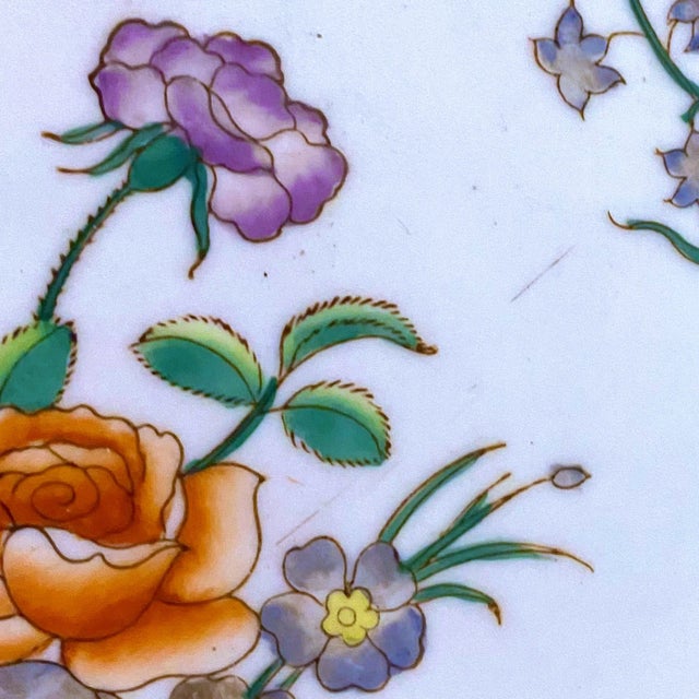 Late 20th Century Vintage Asian Reticulated Floral Decorative Plate For Sale - Image 5 of 8