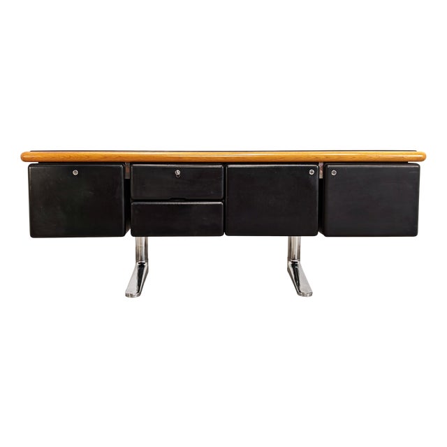 Sideboard in Leather attributed to Warren Platner for Knoll, 1970s For Sale