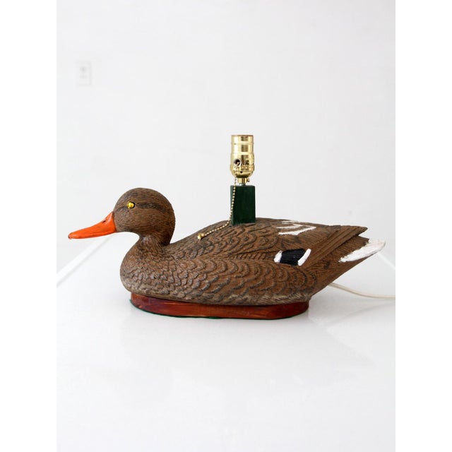 Vintage Mallard Duck Decoy Table Lamp For Sale - Image 10 of 14
