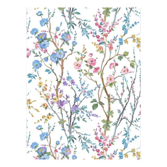 Sample - The House of Scalamandré Potpourri Wallpaper, Bluebell For Sale