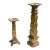Vintage Brutalist Gilt Faux Bois Sculptural Candleholders, Graduated Pair For Sale