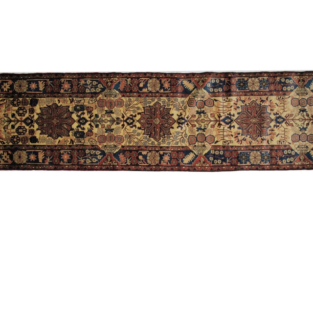 This master piece is a wool pile genuine hand woven Persian Tafresh runner in mint condition. Made in the 2000s.