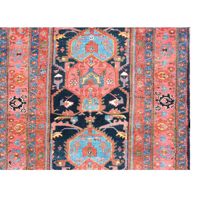 Salmon Early 20th Century Persian Hamadan Rug For Sale - Image 8 of 16