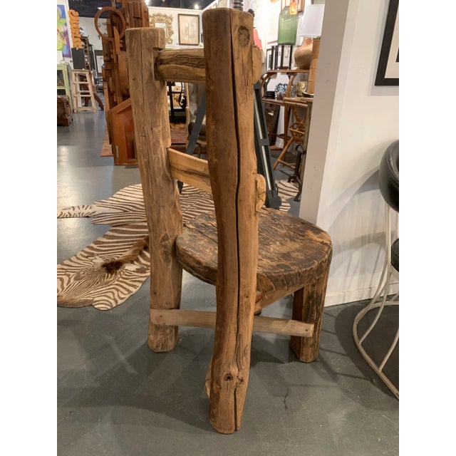 Mid 20th Century Mid 20th Century Large European Primitive Distressed Log Chair For Sale - Image 5 of 9