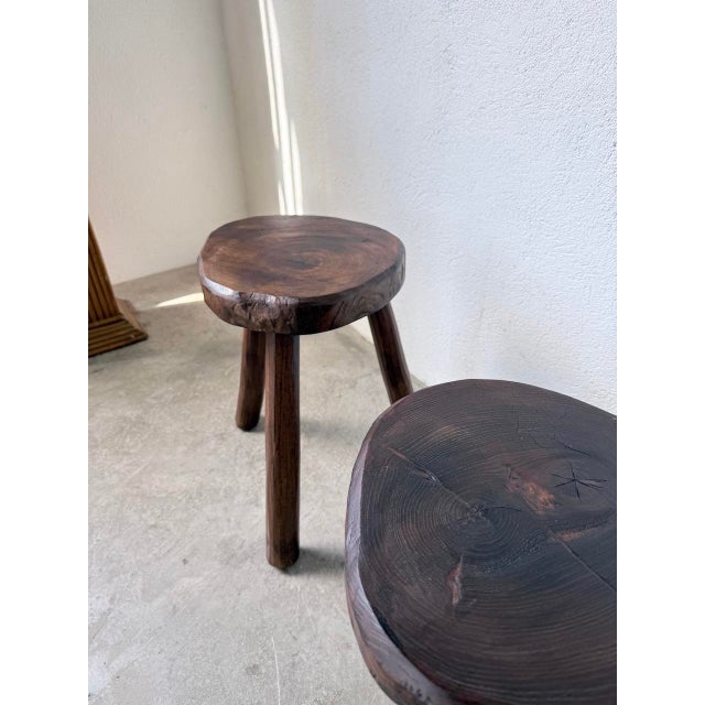 Oak Tripod Stools, 1950s, Set of 2 For Sale - Image 17 of 18