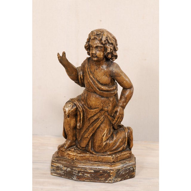 French Carved-Wood Putti Figures, 19th Century - A Pair For Sale In Atlanta - Image 6 of 11