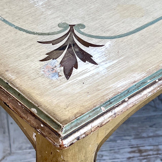 Wood Louis XV Revival French Painted and Gilded Dining Table, 1920s For Sale - Image 7 of 12