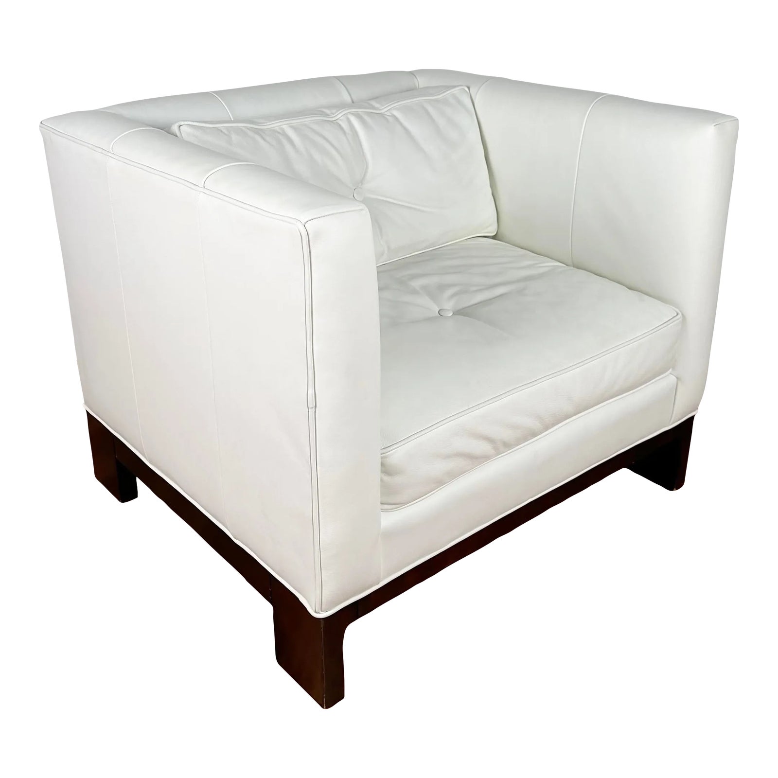 Kelly Hoppen for Century Furniture White Leather Club Chair Chairish